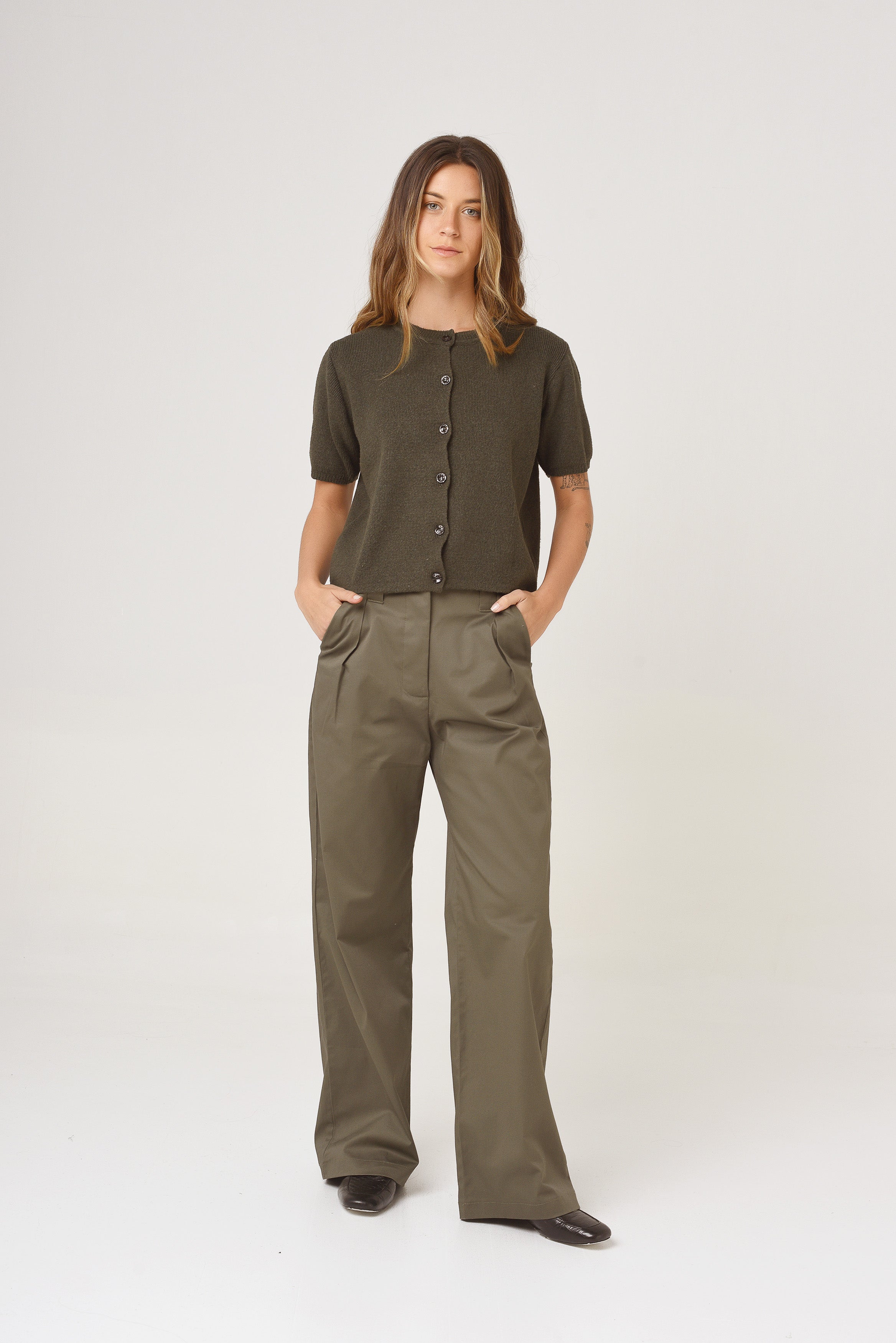 PANTALON WIDE GABARDINA