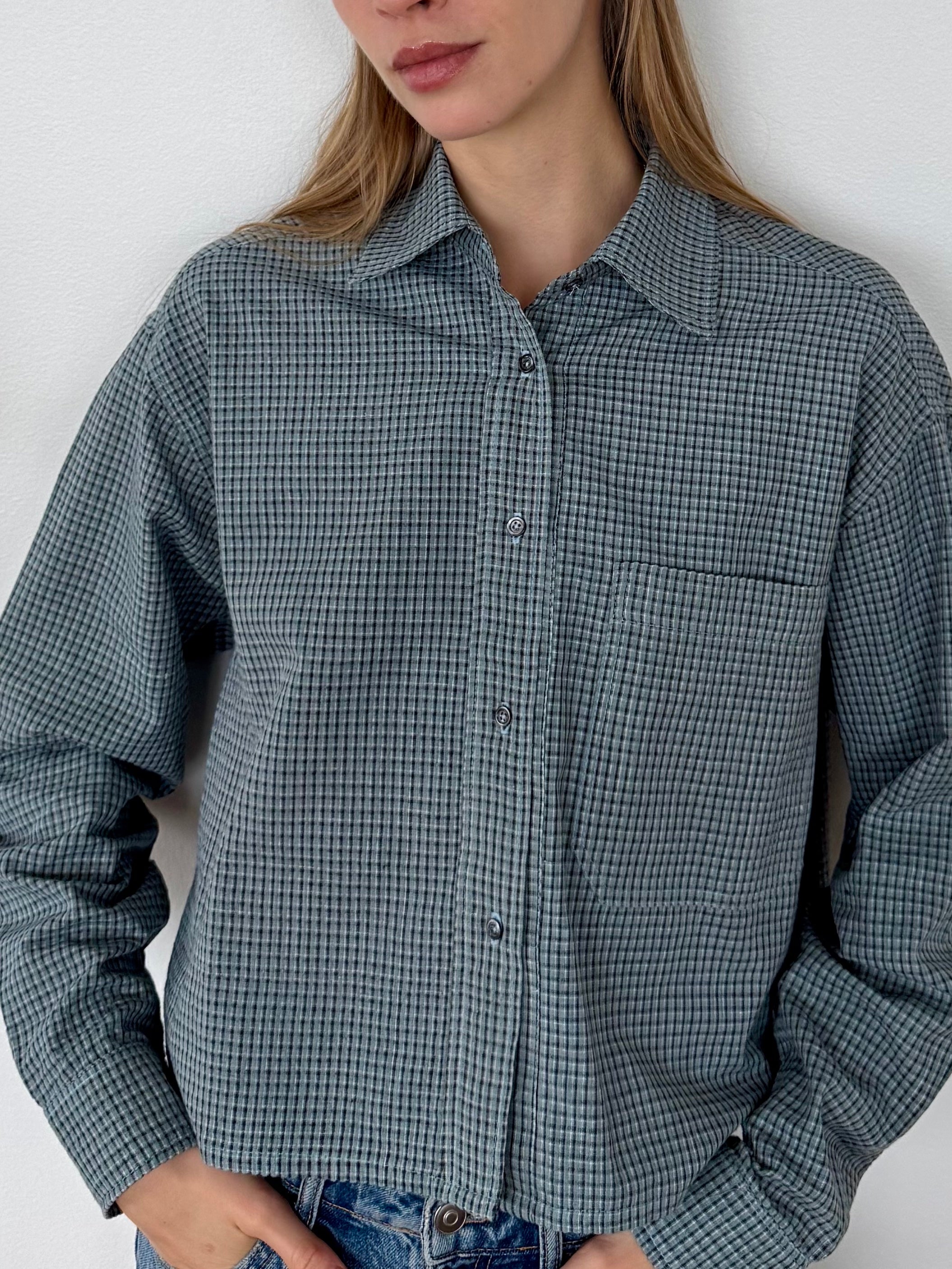 CAMISA CROP CUADROS