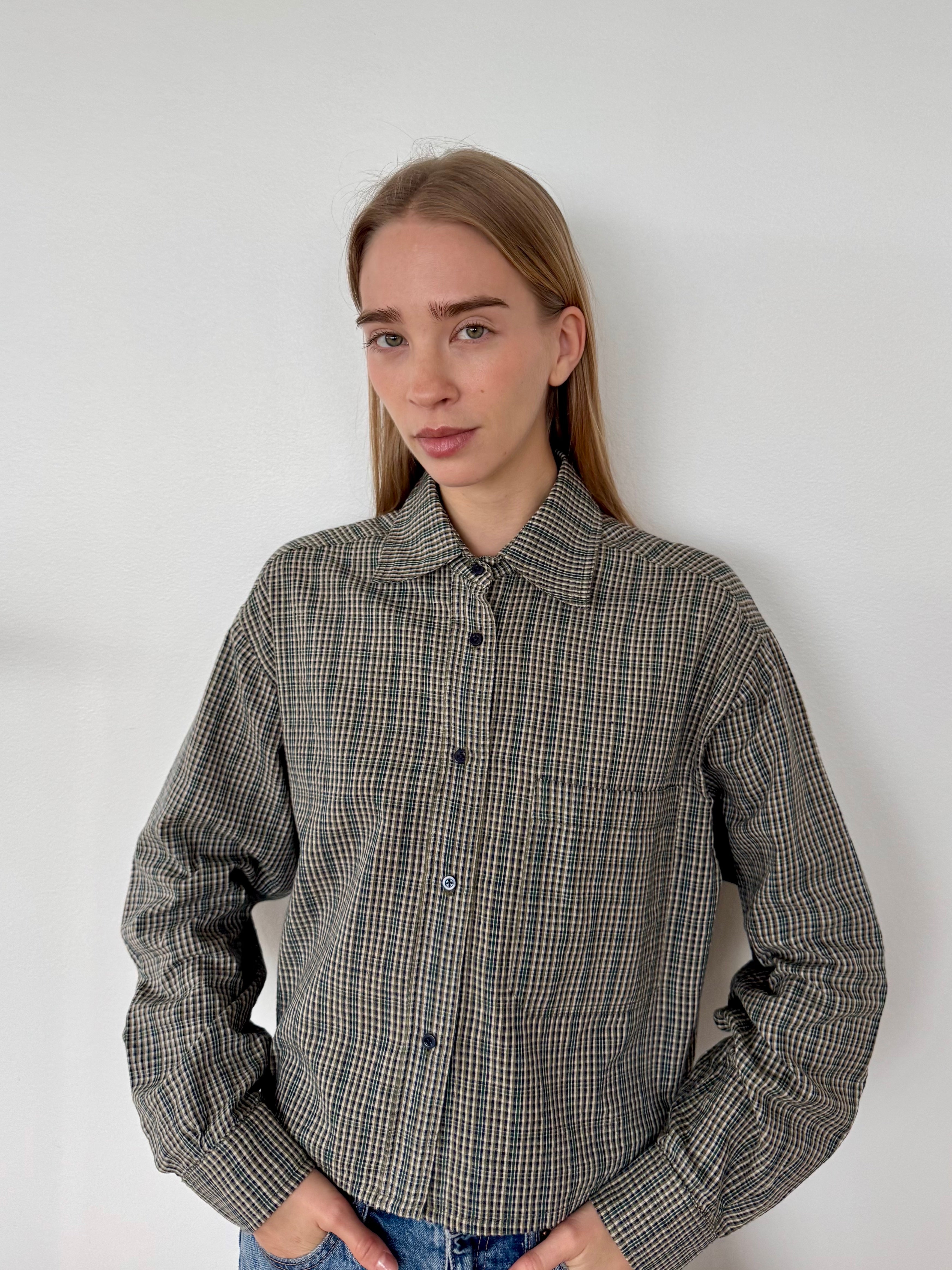 CAMISA CROP CUADROS