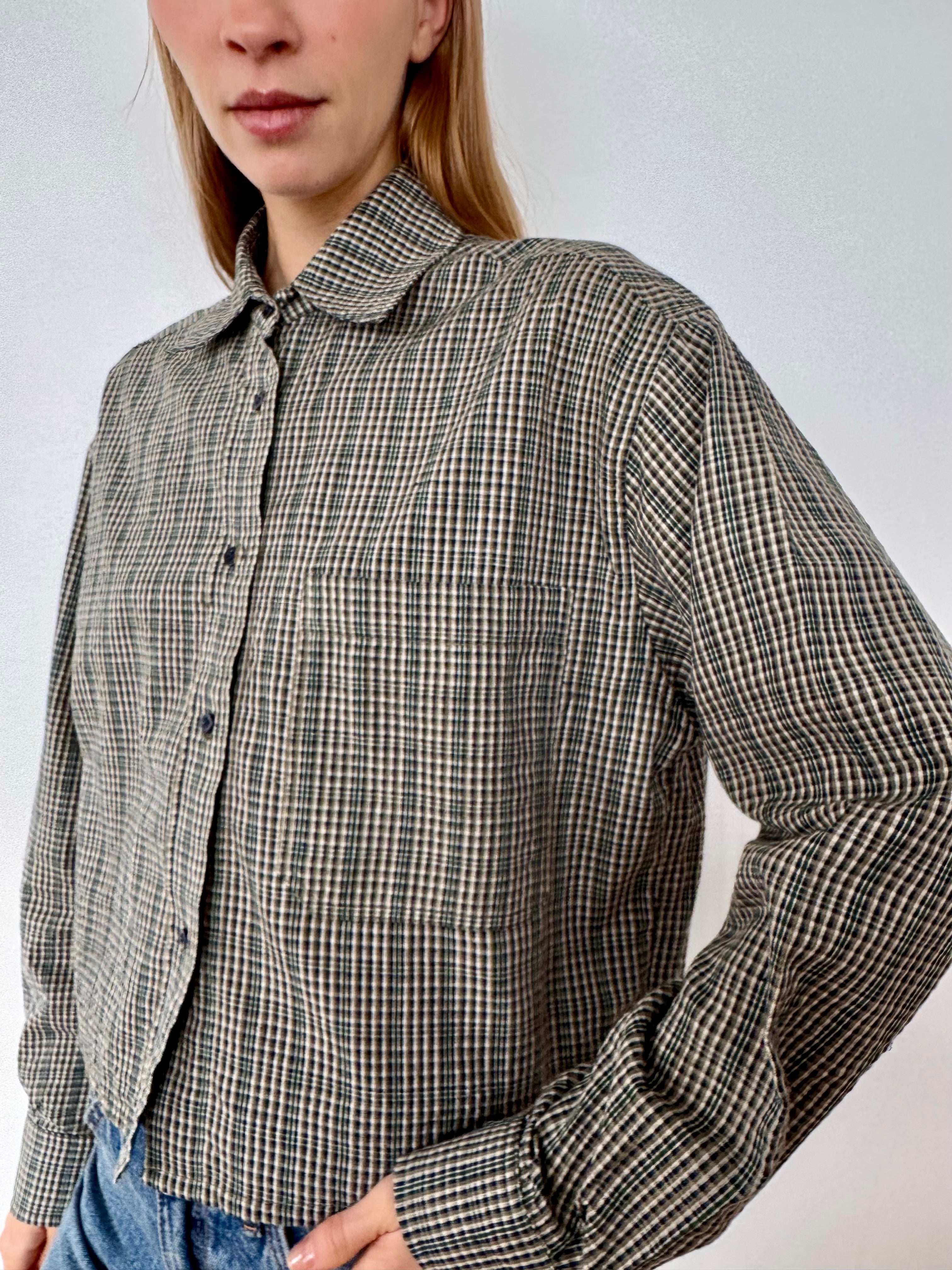 CAMISA CROP CUADROS