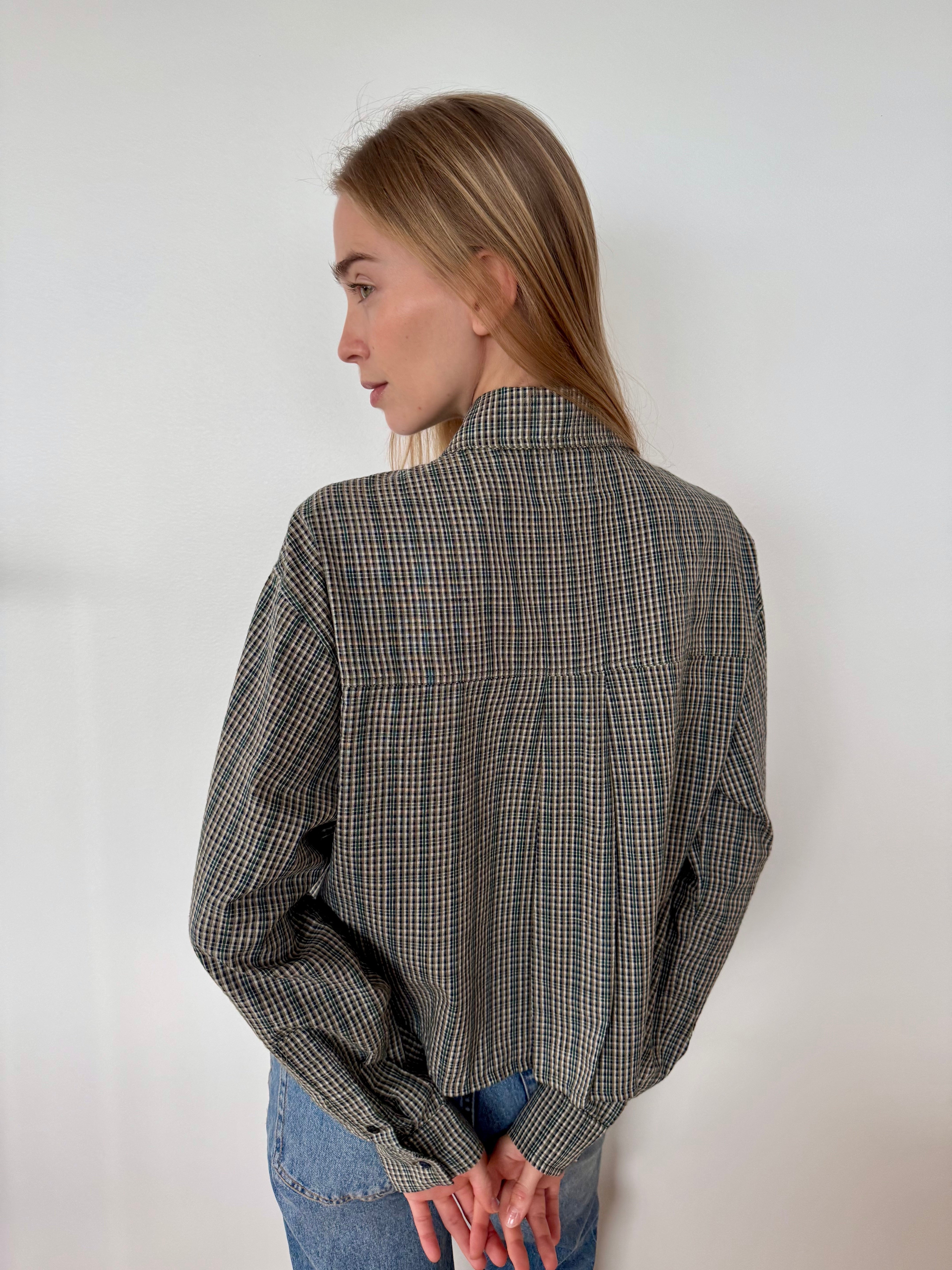 CAMISA CROP CUADROS